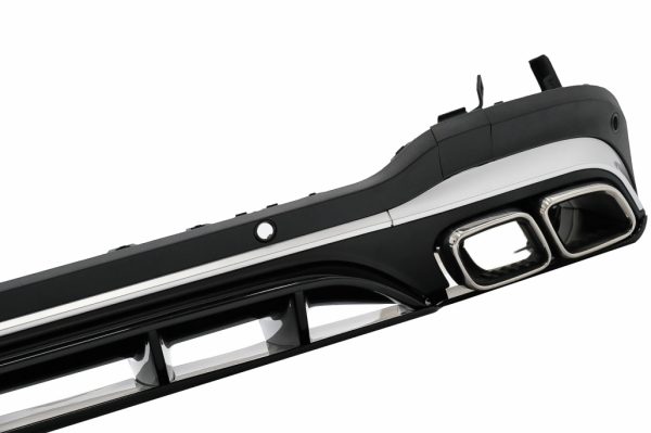 Πίσω Diffuser με Silver Exhaust Muffler Tips για Mercedes GLC SUV X253 Facelift (2020-up) GLC63 Design - Image 2