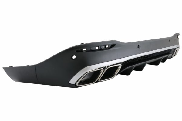 Πίσω Diffuser με Silver Exhaust Muffler Tips για Mercedes GLE W167 SUV V167 Sport Line (2019-Up) GLE 63 Design - Image 2