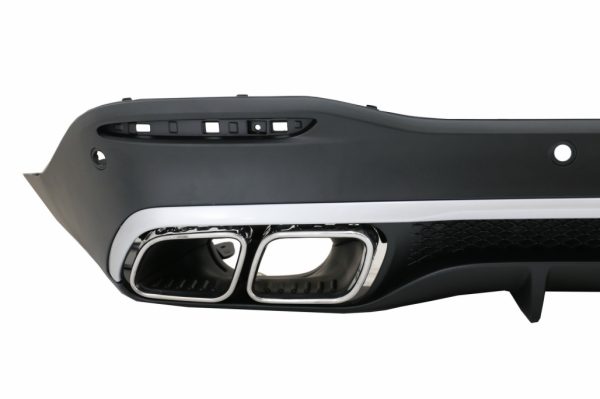 Πίσω Diffuser με Silver Exhaust Muffler Tips για Mercedes GLE W167 SUV V167 Sport Line (2019-Up) GLE 63 Design - Image 3