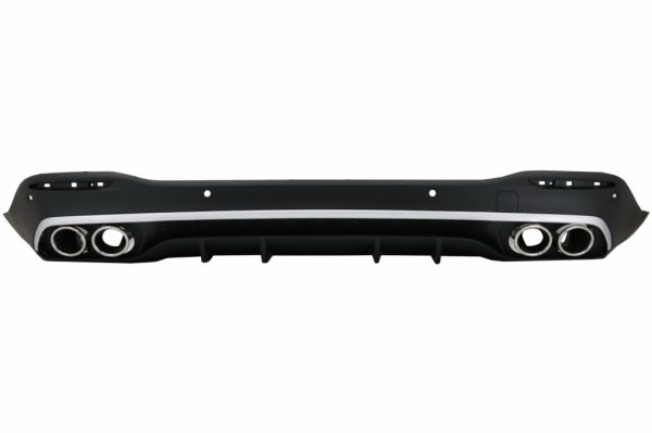 Πίσω Diffuser με Silver Exhaust Muffler Tips για Mercedes GLE W167 SUV V167 Sport Line (2019-Up) GLE53 Design