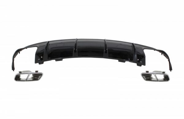 Πίσω Προφυλακτήρας Air Diffuser με Ehaust Muffler Tips για MERCEDES CLA W117 X117 Shooting Brake (2013-2018) Facelift CLA45 Look