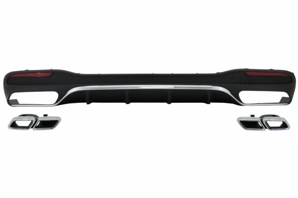 Πίσω Προφυλακτήρας Air Diffuser με Exhaust Muffler Tips για Mercedes GLE Class W166 SUV Facelift (2015-2019) GLE63 Design