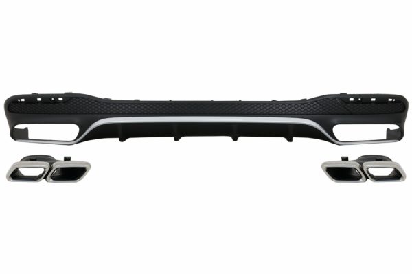Πίσω Προφυλακτήρας Air Diffuser με Exhaust Muffler Tips για Mercedes GLS Class X166 SUV Facelift (09.2015-2019) GLS63 Design