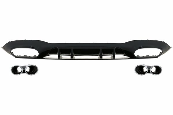 Πίσω Προφυλακτήρας Διαχύτης Diffuser για Mercedes A-Class V177 Sedan (2018-) Chrome Exhaust