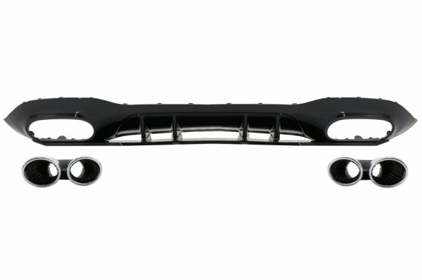 Πίσω Προφυλακτήρας Διαχύτης Diffuser για Mercedes A-Class W177 Hatchback (2018-Up) Chrome Exhaust Muffler Tips