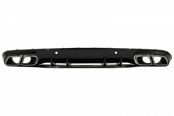 Πίσω Προφυλακτήρας Διαχύτης Diffuser για Mercedes C-Class C205 A205 Coupe Cabriolet (2014-2019) Facelift C63S Design Silver Tips - Image 2