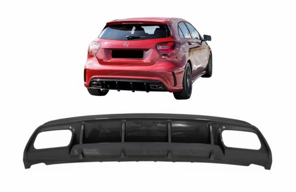 Πίσω Προφυλακτήρας Διαχύτης Diffuser για MERCEDES W176 A-Class (2013-2018) A45 Facelift Design Carbon Look