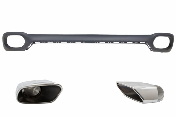 Πίσω Προφυλακτήρας Διαχύτης Diffuser και Square Exhaust Tips για BMW X6 F16 V8 Design M-Tech Style - Image 2