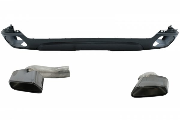 Πίσω Προφυλακτήρας Διαχύτης Diffuser & Square Exhaust Tips για BMW X5 F15 (2013-2018) M-Tech V8 Design για Standard Πίσω Προφυλακτήρας Dark Grey Edition