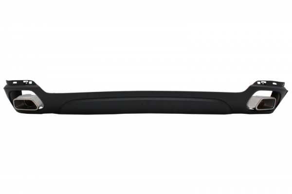 Πίσω Προφυλακτήρας Διαχύτης Diffuser & Square Exhaust Tips για BMW X5 F15 (2013-2018) M-Tech V8 Design Matte Black για Standard Πίσω Bumper - Image 2