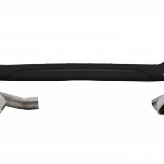 Πίσω Προφυλακτήρας Διαχύτης Diffuser & Square Exhaust Tips για BMW X5 F15 (2013-2018) M-Tech V8 Design Matte Black για Standard Πίσω Bumper
