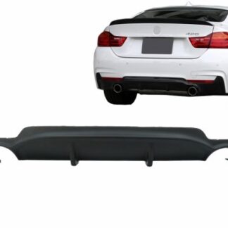 Πίσω Προφυλακτήρας Diffuser για BMW 4 Series F32 F33 F36 (2013-) Coupe Cabrio M Performance Design Twin Single Outlet