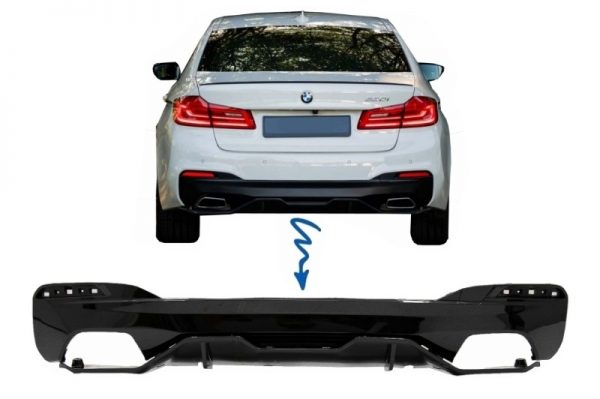 Πίσω Προφυλακτήρας Diffuser για BMW 5 Series G30 G31 Limousine/Touring (2017-up) M Performance Design Piano Black