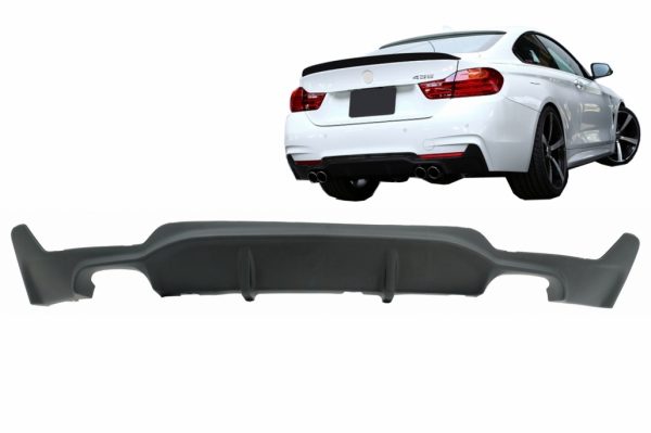 Πίσω Προφυλακτήρας Diffuser για BMW F32 F33 F36 (2013-) Coupe Cabrio 4 Series M Performance Design Twin Double Outlet