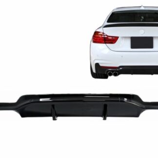 Πίσω Προφυλακτήρας Diffuser για BMW F32 F33 F36 (2013-) Coupe Cabrio 4 Series M Performance Design Twin Double Outlet Piano Black