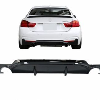 Πίσω Προφυλακτήρας Diffuser για BMW F32 F33 F36 (2013-) Coupe Cabrio 4 Series M Performance Design Twin Single Outlet Piano Black