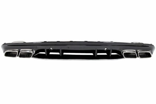 Πίσω Προφυλακτήρας Diffuser για MERCEDES C-Class W205 S205 (2014-2020) C63S Design Silver Tips μόνο για AMG Sport Line