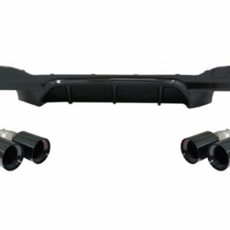 Πίσω Προφυλακτήρας Diffuser Piano Black με Exhaust Muffler Tips Black για BMW 5 Series G30 G31 Limousine Touring (2017-2020) M5 Design