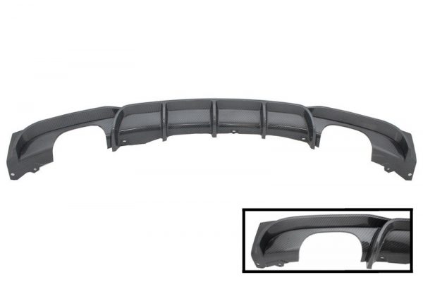 Πίσω Προφυλακτήρας Spoiler Διαχύτης Diffuser Double Outlet Carbon για BMW 3 Series F30 F31 (2011-2019) Limo Touring M Design