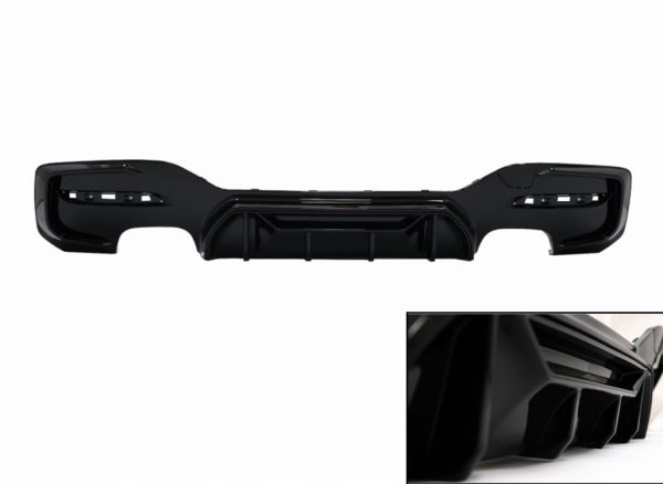 Πίσω Προφυλακτήρας Spoiler Διαχύτης Diffuser Twin Double Outlet για BMW 1 Series F20 F21 LCI (2015-2019) Piano Black Competition Design
