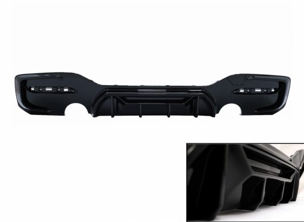 Πίσω Προφυλακτήρας Spoiler Διαχύτης Diffuser Twin Outlet Single για BMW 1 Series F20 F21 LCI (2015-2019) Piano Black Competition Design