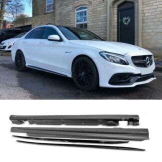 Πλαϊνά Μασπιέ C63 AMG Look για Mercedes C-Class W205 2014-2018 Black