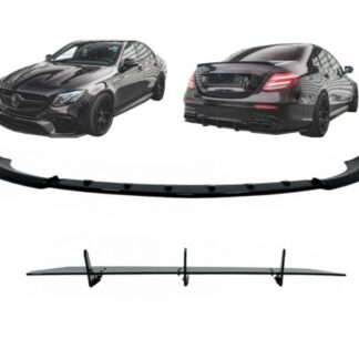 Aero Body Kit Lip Spoiler Διαχύτης & Μασπιέδες Extensions για Mercedes E-Class E63 W213 S213 (2016-2019) Piano Black