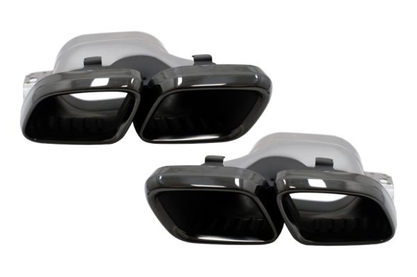 Απολήξεις Εξάτμισης Μπούκες για Mercedes C-Class W205 S205 C205 A205 C63 C63S Facelift (2019-up) Black