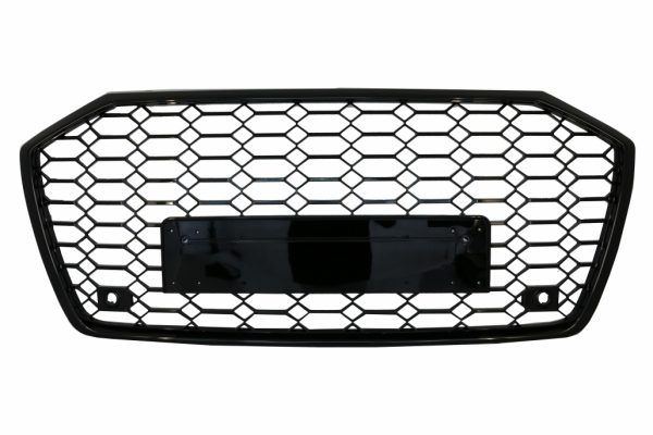 Badgeless Κεντρική Μάσκα για Audi A6 C8 4K (2018-up) RS6 Design Piano Black