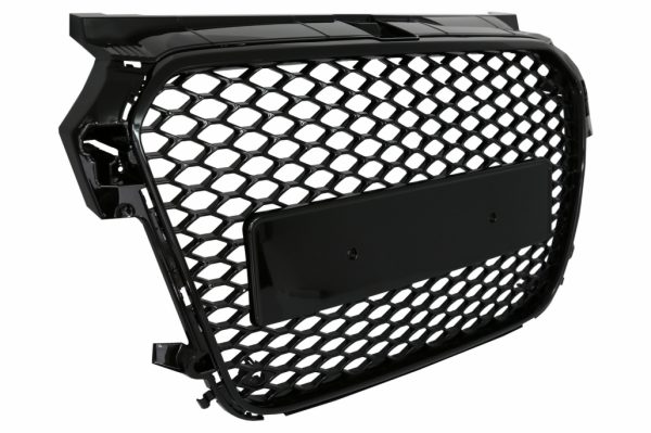 Badgeless Μπροστινή Μάσκα για AUDI A1 8X (2010-2014) RS1 Design Piano Black - Image 2