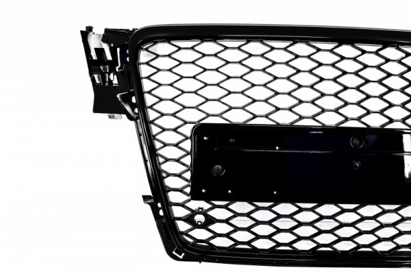 Badgeless Μπροστινή Μάσκα για AUDI A4 B8 (2008-2011) RS4 Design Piano Black - Image 2