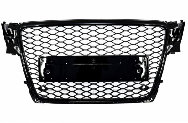 Badgeless Μπροστινή Μάσκα για AUDI A4 B8 (2008-2011) RS4 Design Piano Black