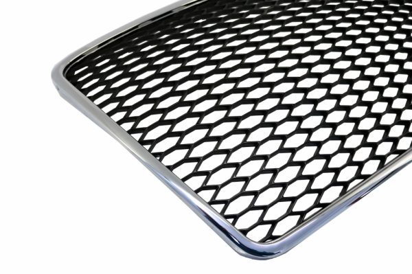 Badgeless Μπροστινή Μάσκα για Audi A6 4F2 4F C6 (2004-2011) RS Design Chrome Black - Image 3