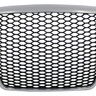 Badgeless Μπροστινή Μάσκα για Audi A6 4F2 4F C6 (2004-2011) RS Design Chrome Black