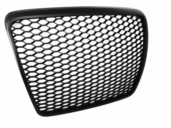 Badgeless Μπροστινή Μάσκα για AUDI A6 4F2 4F C6 (2004-2011) RS Design Matte Black - Image 2