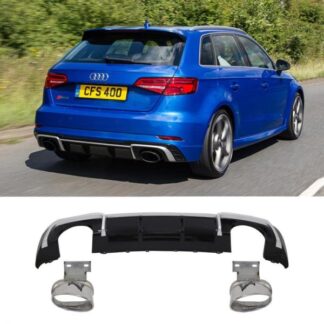 Diffuser Διαχύτης Προφυλακτήρα RS3 Look για Audi A3 8V 2016-2019 Hatchback