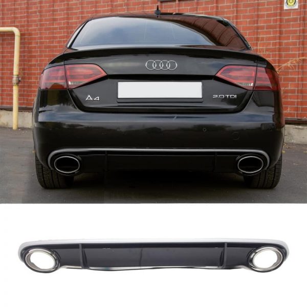 Diffuser Διαχύτης Προφυλακτήρα RS4 Look για Audi A4 B8 2008-2011