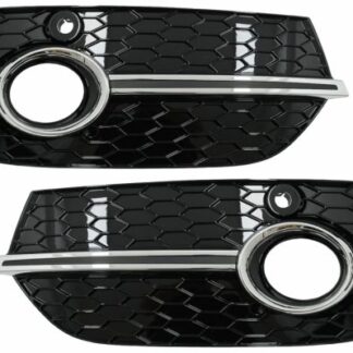 Καπάκια Προβολέων Ομίχλης Side Grilles για Audi Q3 8U (2011-2014) RS Design Piano Black&Chrome