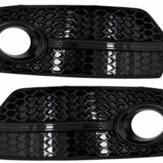 Καπάκια Προβολέων Ομίχλης Side Grilles για Audi Q5 SUV 8R (2008-2011) RS Design Piano Black