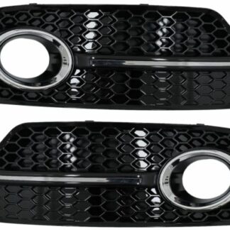 Καπάκια Προβολέων Ομίχλης Side Grilles για Audi Q5 SUV 8R (2008-2011) RS Design Piano Black Chrome