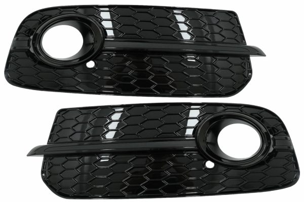 Καπάκια Προβολέων Ομίχλης Side Grilles για Audi Q5 SUV 8R Facelift (2012-2016) Full Black RS Design
