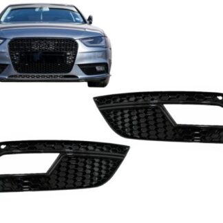 Καπάκια Προβολών Ομίχλης για Audi A4 B8 Facelift (2012-2015) RS4 Design Black