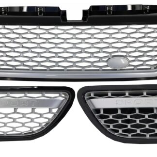 Κεντρική Μάσκα και Αεραγωγοί πλαϊνοί Assembly για Land Range Rover Sport L320 (2005-2008) Autobiography Look Black Silver Edition