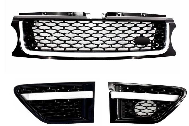 Κεντρική Μάσκα και Αεραγωγοί πλαϊνοί Assembly για Land Range Rover Sport L320 Facelift (2009-2013) Autobiography Look All Black Edition
