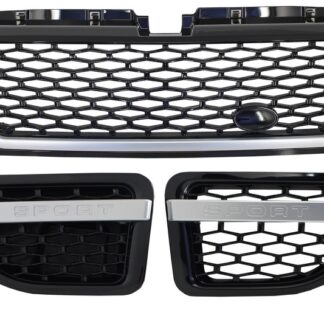 Μάσκα και Αεραγωγοί πλαϊνοί για Land Rover Range Rover Sport (2005-2008) L320 Autobiography Look Silver Black Edition