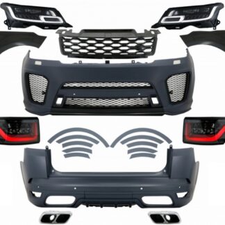 Κομπλε Body Kit με LED Μπροστινά Φανάρια και Πίσω Φανάρια για Range Rover Sport L494 (2013-2017) Μετατροπή σε 2019 SVR Design