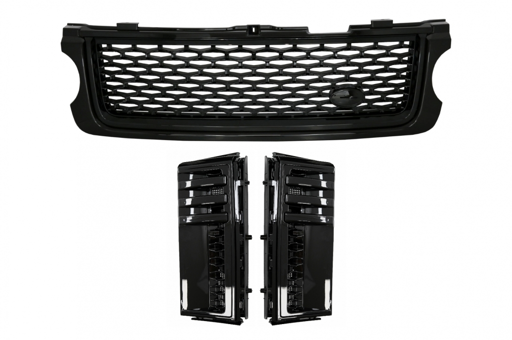 Μάσκα and Πλαϊνοί Αεραγωγοί για Land Range Rover Vogue III L322 (2010-2012) Autobiography Look All Black Edition