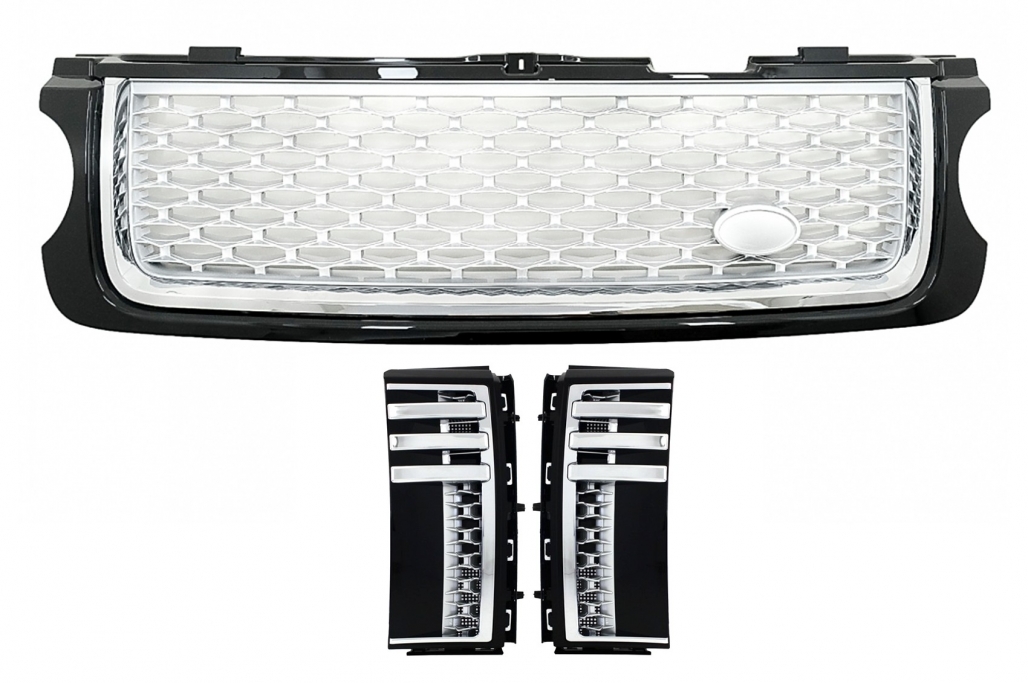 Μάσκα and Πλαϊνοί Αεραγωγοί για Land Range Rover Vogue L322 III (2010-2012) Autobiography Look Black Edition