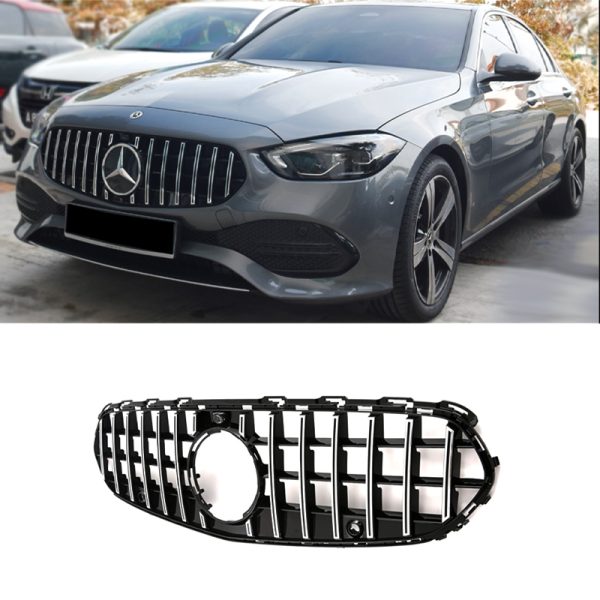 Μάσκα Panamericana AMG για Mercedes C-Class W206 Χρώμιο Μάυρο Avantgarde