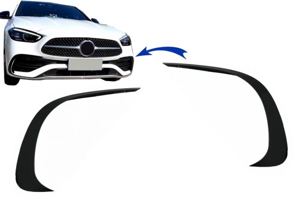 Μπροστινά Splitters Fins Aero για Mercedes C Class W206 Sport Line (2021-Up) Piano Black